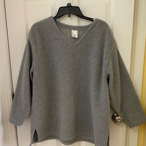 Hanna Andersson Gray V-Neck Sweater